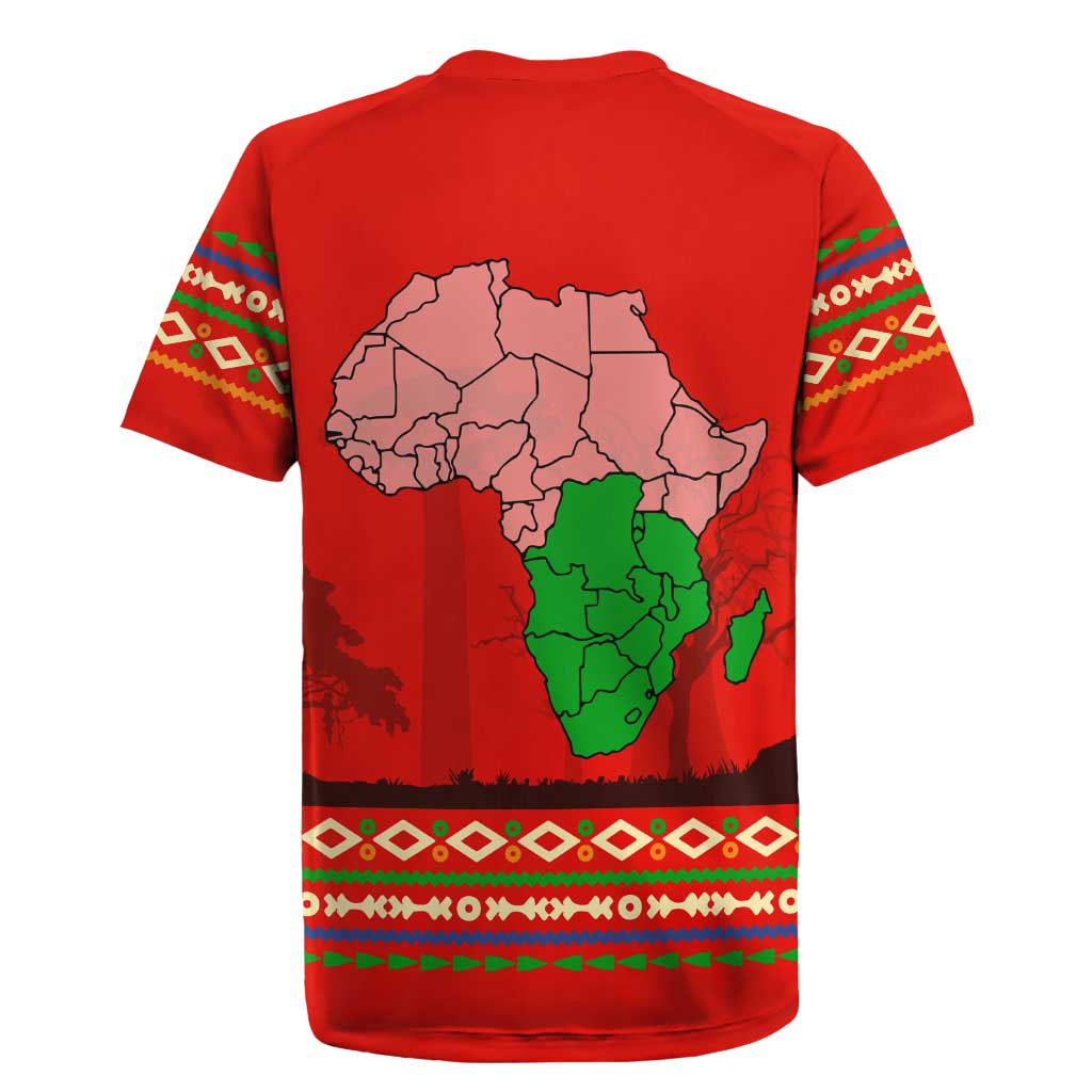 Wildlife South Africa Rugby Jersey Tribal Pattern National Flag Safari Silhouettes