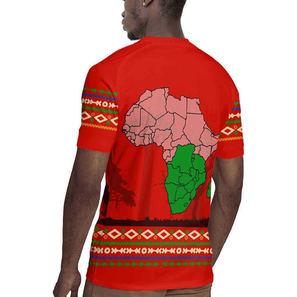 Wildlife South Africa Rugby Jersey Tribal Pattern National Flag Safari Silhouettes