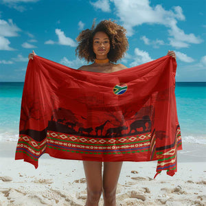 Wildlife South Africa Sarong Tribal Pattern National Flag Safari Silhouettes