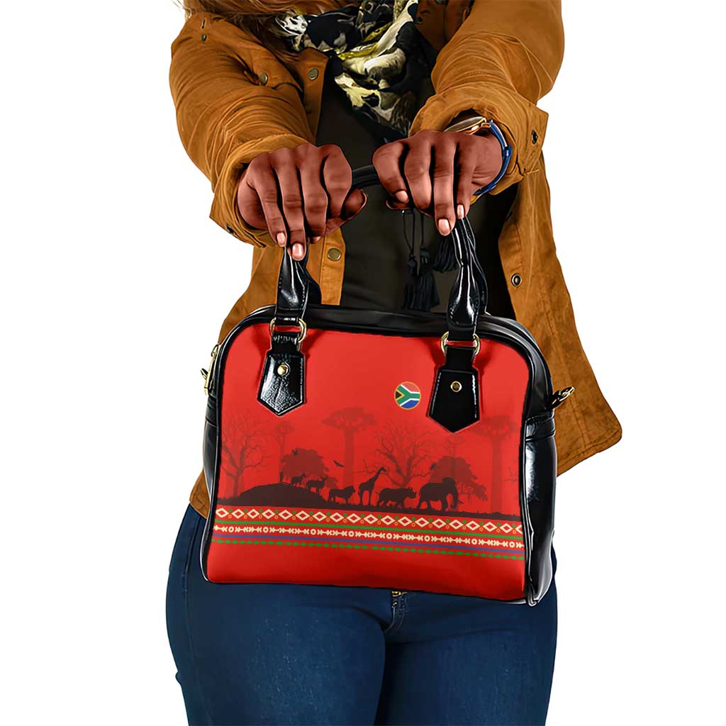 Wildlife South Africa Shoulder Handbag Tribal Pattern National Flag Safari Silhouettes