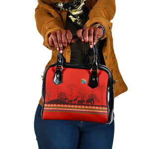 Wildlife South Africa Shoulder Handbag Tribal Pattern National Flag Safari Silhouettes