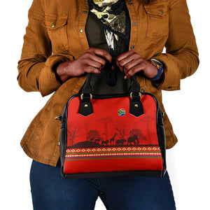 Wildlife South Africa Shoulder Handbag Tribal Pattern National Flag Safari Silhouettes