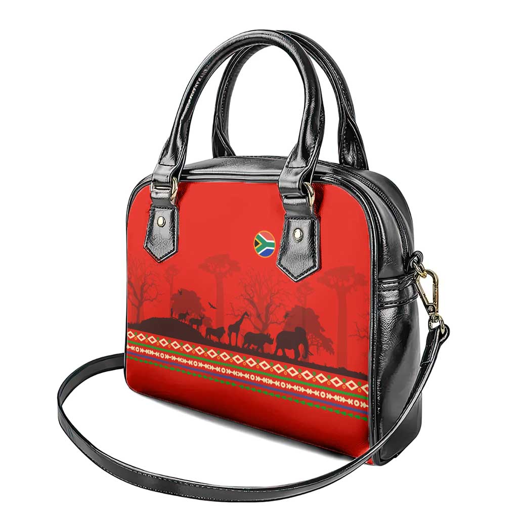 Wildlife South Africa Shoulder Handbag Tribal Pattern National Flag Safari Silhouettes