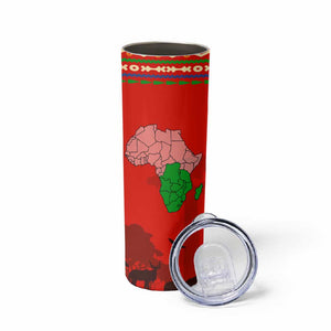 Wildlife South Africa Skinny Tumbler Tribal Pattern National Flag Safari Silhouettes