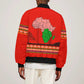 Wildlife South Africa Sleeve Zip Bomber Jacket Tribal Pattern National Flag Safari Silhouettes