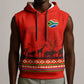 Wildlife South Africa Sleeveless Hoodie Tribal Pattern National Flag Safari Silhouettes - African Pride