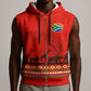 Wildlife South Africa Sleeveless Zip Hoodie Tribal Pattern National Flag Safari Silhouettes - African Pride