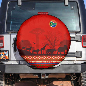 Wildlife South Africa Spare Tire Cover Tribal Pattern National Flag Safari Silhouettes