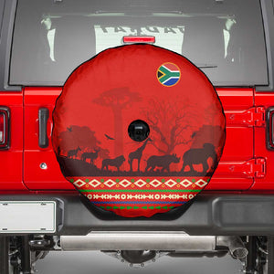 Wildlife South Africa Spare Tire Cover Tribal Pattern National Flag Safari Silhouettes