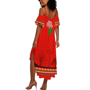 Wildlife South Africa Summer Maxi Dress Tribal Pattern National Flag Safari Silhouettes