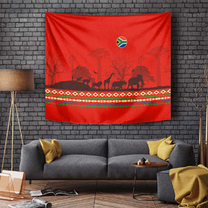 Wildlife South Africa Tapestry Tribal Pattern National Flag Safari Silhouettes