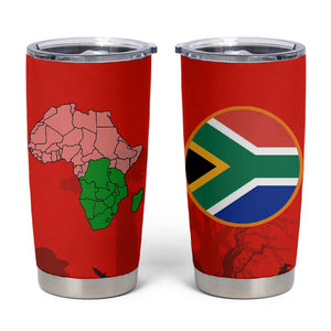 Wildlife South Africa Tumbler Cup Tribal Pattern National Flag Safari Silhouettes