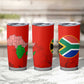 Wildlife South Africa Tumbler Cup Tribal Pattern National Flag Safari Silhouettes
