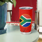 Wildlife South Africa Tumbler Cup Tribal Pattern National Flag Safari Silhouettes