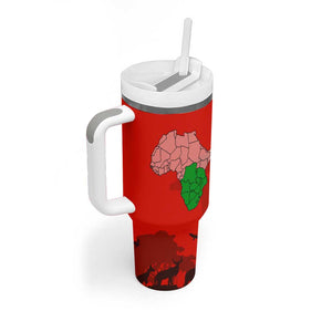 Wildlife South Africa Tumbler With Handle Tribal Pattern National Flag Safari Silhouettes