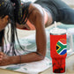Wildlife South Africa Tumbler With Handle Tribal Pattern National Flag Safari Silhouettes
