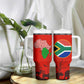 Wildlife South Africa Tumbler With Handle Tribal Pattern National Flag Safari Silhouettes