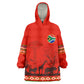 Wildlife South Africa Wearable Blanket Hoodie Tribal Pattern National Flag Safari Silhouettes