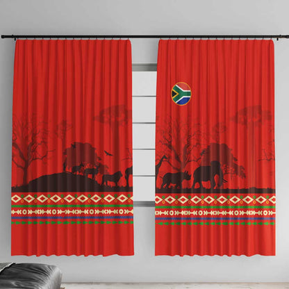 Wildlife South Africa Window Curtain Tribal Pattern National Flag Safari Silhouettes