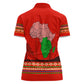 Wildlife South Africa Women Polo Shirt Tribal Pattern National Flag Safari Silhouettes