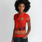 Wildlife South Africa Women Polo Shirt Tribal Pattern National Flag Safari Silhouettes