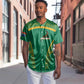 South Africa Springboks Baseball Jersey with Tribal Antelope Design and Floral Accents