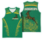 South Africa Springboks Basketball Jersey with Tribal Antelope Design and Floral Accents - African Pride