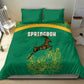 South Africa Springboks Bedding Set with Tribal Antelope Design and Floral Accents