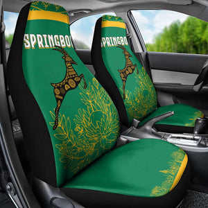 South Africa Springboks Car Seat Cover with Tribal Antelope Design and Floral Accents