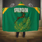South Africa Springboks Hooded Blanket with Tribal Antelope Design and Floral Accents