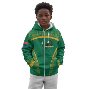 South Africa Springboks Kid Hoodie with Tribal Antelope Design and Floral Accents
