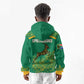South Africa Springboks Kid Hoodie with Tribal Antelope Design and Floral Accents