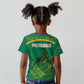South Africa Springboks Kid T shirt with Tribal Antelope Design and Floral Accents