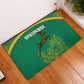 South Africa Springboks Rubber Doormat with Tribal Antelope Design and Floral Accents