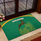 South Africa Springboks Rubber Doormat with Tribal Antelope Design and Floral Accents
