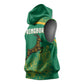 South Africa Springboks Sleeveless Hoodie with Tribal Antelope Design and Floral Accents - African Pride