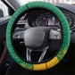 South Africa Springboks Steering Wheel Cover with Tribal Antelope Design and Floral Accents