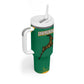 South Africa Springboks Tumbler With Handle with Tribal Antelope Design and Floral Accents