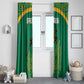 South Africa Springboks Window Curtain with Tribal Antelope Design and Floral Accents
