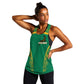 South Africa Springboks Women Racerback Tank with Tribal Antelope Design and Floral Accents