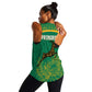 South Africa Springboks Women Racerback Tank with Tribal Antelope Design and Floral Accents