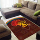 African Sunset Area Rug Tribal Pattern Continent Silhouette - Rainbow Arc Safari Scene