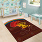 African Sunset Area Rug Tribal Pattern Continent Silhouette - Rainbow Arc Safari Scene