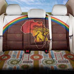 African Sunset Back Car Seat Cover Tribal Pattern Continent Silhouette - Rainbow Arc Safari Scene