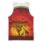 African Sunset Basketball Jersey Tribal Pattern Continent Silhouette - Rainbow Arc Safari Scene - African Pride