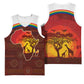African Sunset Basketball Jersey Tribal Pattern Continent Silhouette - Rainbow Arc Safari Scene - African Pride