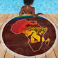 African Sunset Beach Blanket Tribal Pattern Continent Silhouette - Rainbow Arc Safari Scene