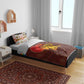 African Sunset Bedding Set Tribal Pattern Continent Silhouette - Rainbow Arc Safari Scene
