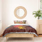 African Sunset Bedding Set Tribal Pattern Continent Silhouette - Rainbow Arc Safari Scene
