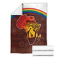 African Sunset Blanket Tribal Pattern Continent Silhouette - Rainbow Arc Safari Scene